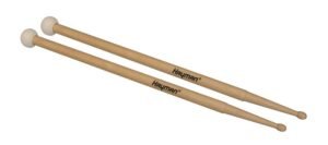 gong mallet, 419 mm. maple handle, 30 mm. plastic core felt head, double end, pair, thick