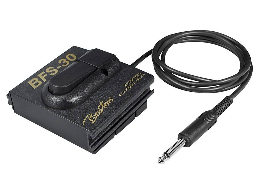 sustain pedal, aluminum linkable model, 1,8mtr fixed cable, switchable polarity