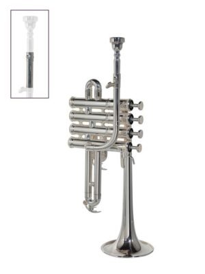 soprano trumpet, monel valves, silver plated, with soft case