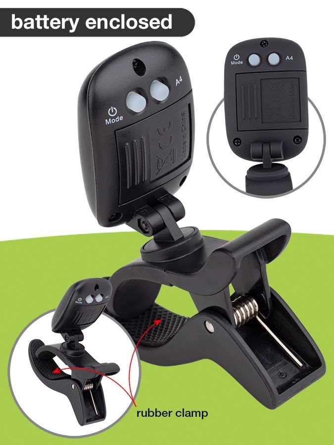 chromatic clip tuner (also G+B+U+V), with full color display, 430-450Hz, violin clip - Afbeelding 2