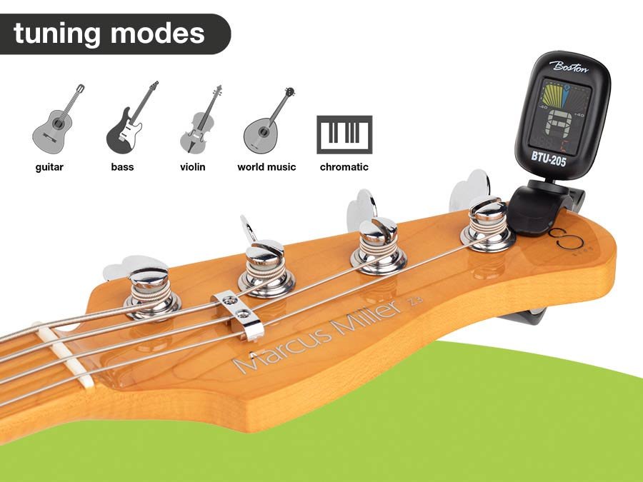 chromatic clip tuner (also G+B+U+V), with full color display, 430-450Hz, violin clip - Afbeelding 3