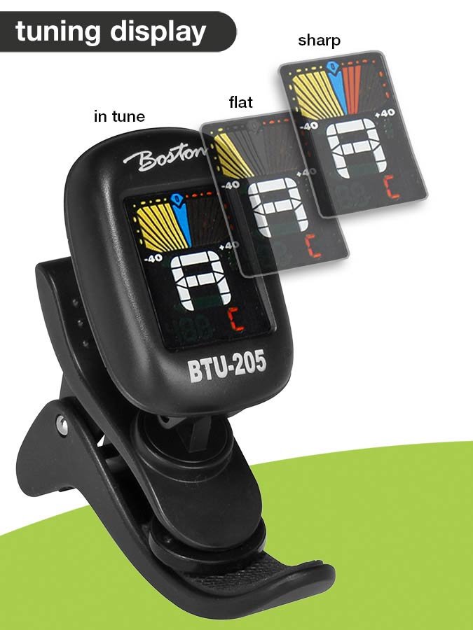chromatic clip tuner (also G+B+U+V), with full color display, 430-450Hz, violin clip - Afbeelding 4