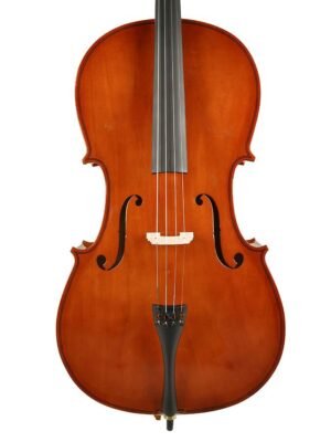 cello outfit 1/8, laminated, nitro varnish, blackened hardwood fittings, bag and bow