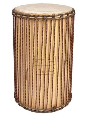 dundun kenkeni Mali, boumou wood, cow skin heads, pre-stretched rope, (approximately) 29x48cm