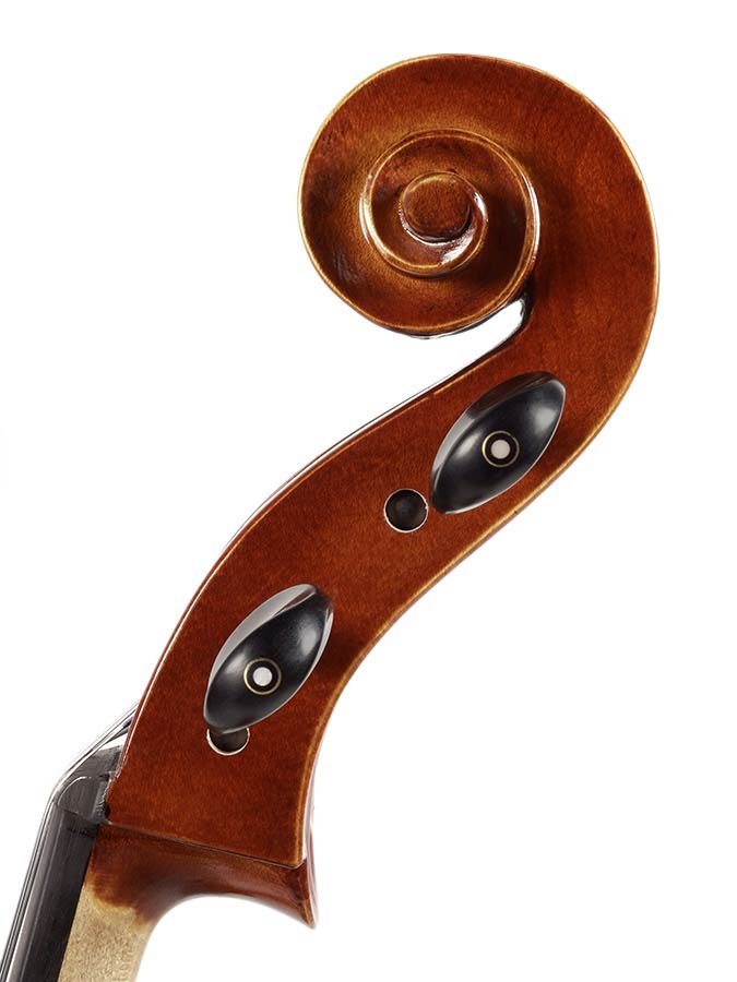 cello 1/2, all solid, oil varnish, ebony fittings, flamed - Afbeelding 3