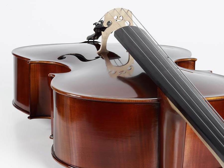 cello 1/2, all solid, oil varnish, ebony fittings, flamed - Afbeelding 5