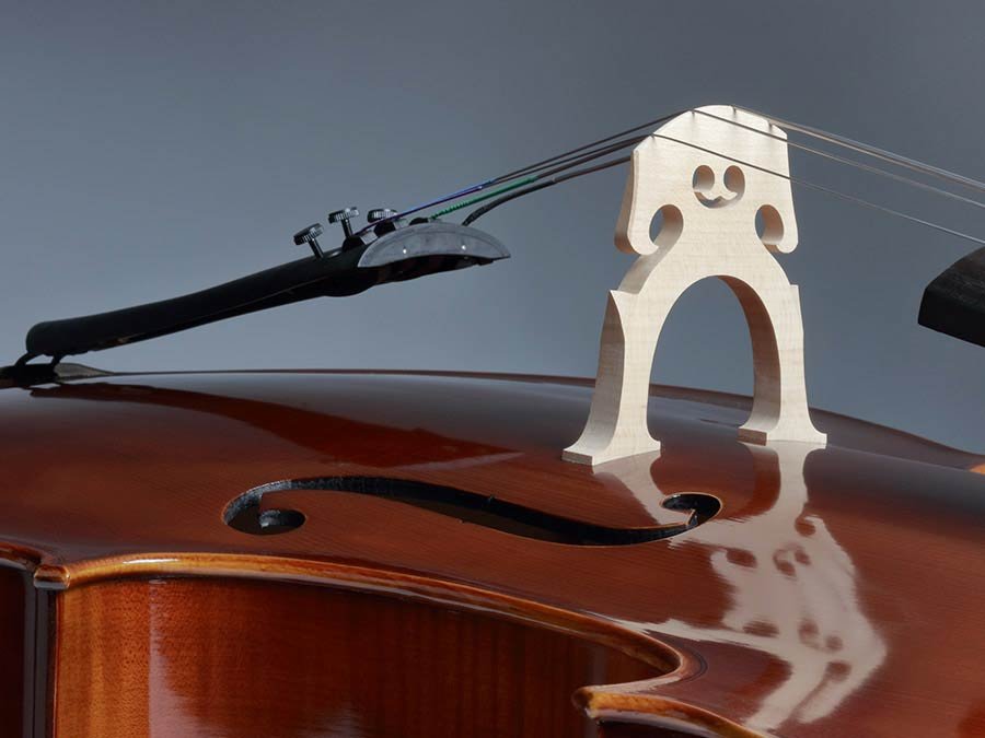 cello 1/2, all solid, oil varnish, ebony fittings, flamed - Afbeelding 6
