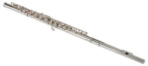flute, nickel body, with E-mechanism, with case