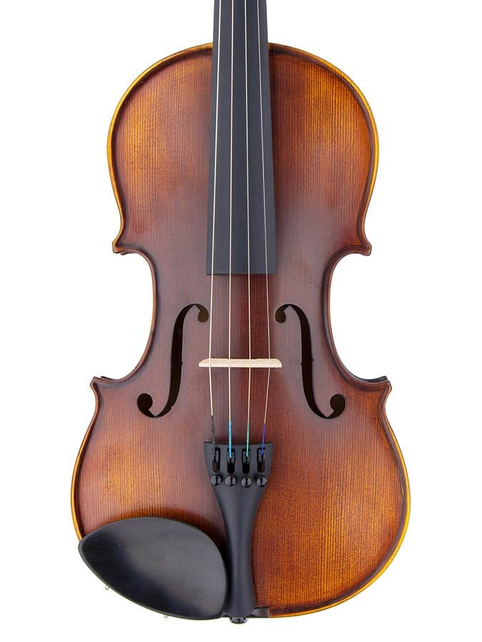 violin outfit 4/4, all solid, flamed maple back and sides, matt antique varnish, ebony fitting - Afbeelding 3