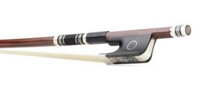 cello bow, 4/4, HQ pernambuco, round stick, full silver mounted