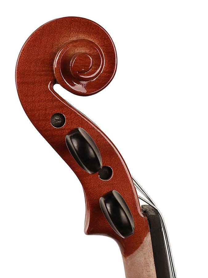 viola outfit 12.0" (30.5cm), all solid, flamed, ebony fittings, case, finetuner tailpiece - Afbeelding 4