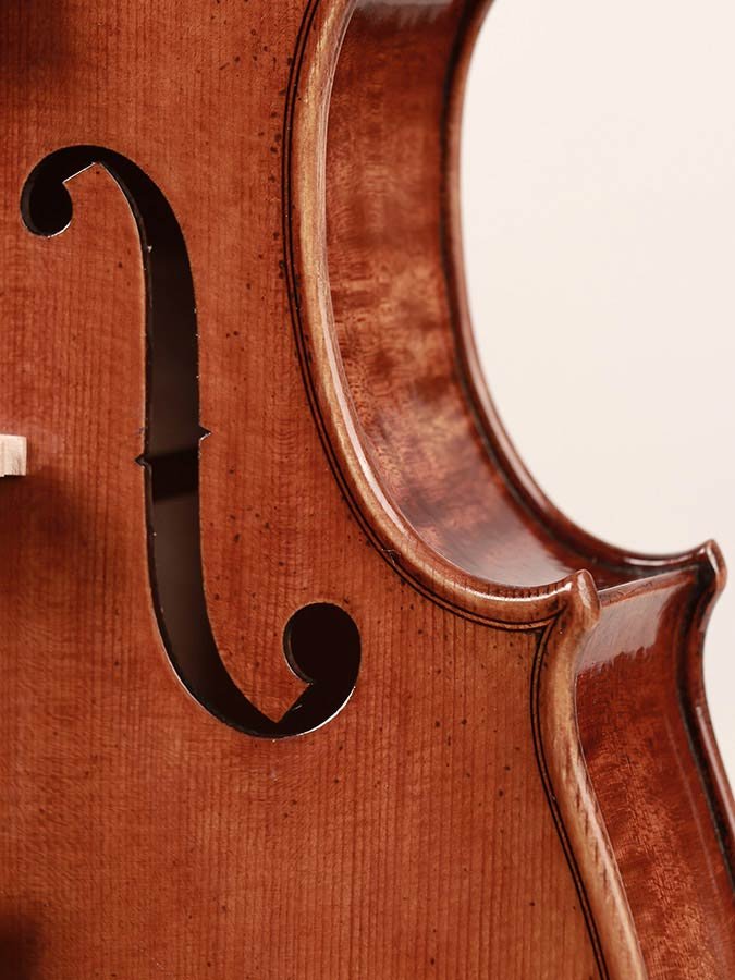 3/4 viola outfit, 13" (33cm), slightly shaded oil varnish, flamed maple, case, BA-10/34 ELS bow - Afbeelding 8