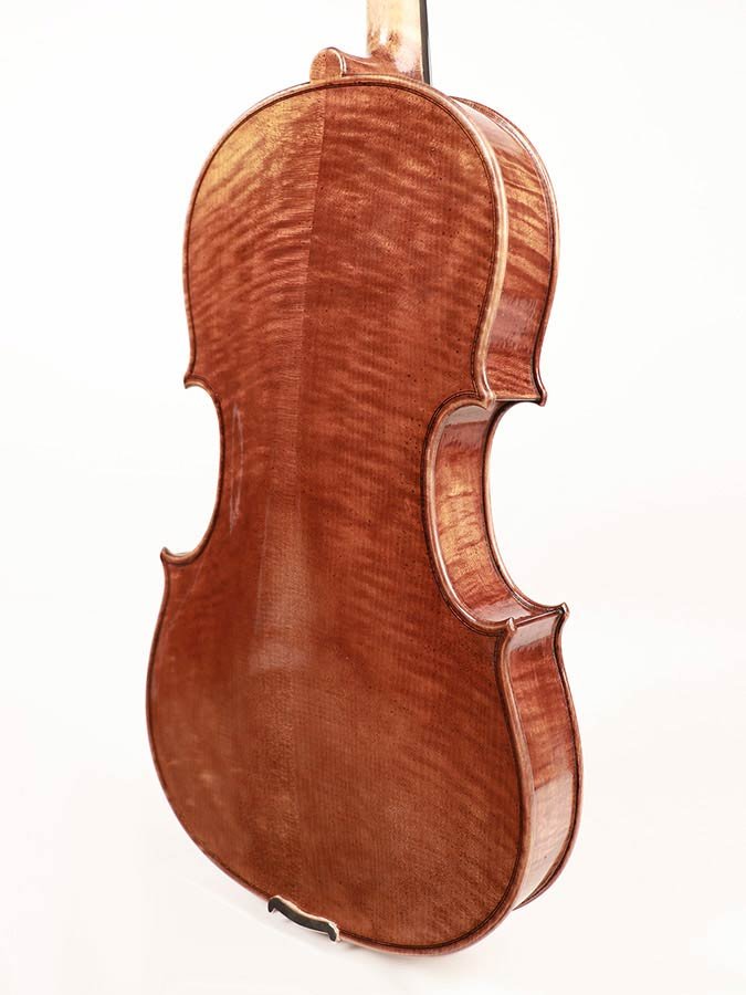 3/4 viola outfit, 13" (33cm), slightly shaded oil varnish, flamed maple, case, BA-10/34 ELS bow - Afbeelding 9