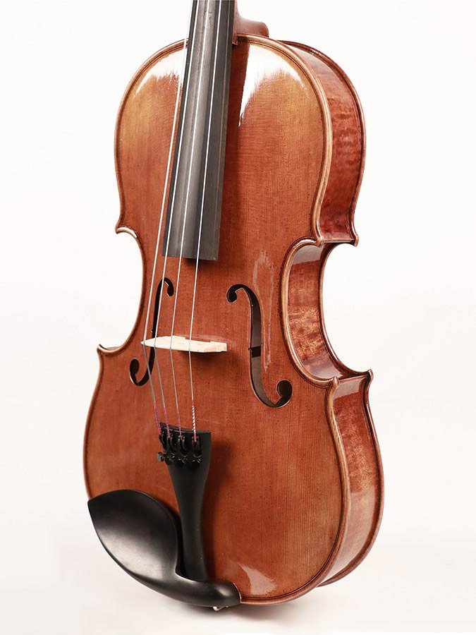 1/4 viola outfit, 11" (28cm), slightly shaded oil varnish, flamed maple, case, BA-10/14 ELS bow - Afbeelding 7