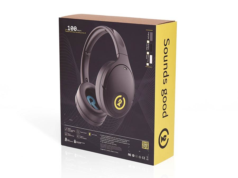 TWS bluetooth hybrid ANC headphones 100 hour playback, black - Afbeelding 6