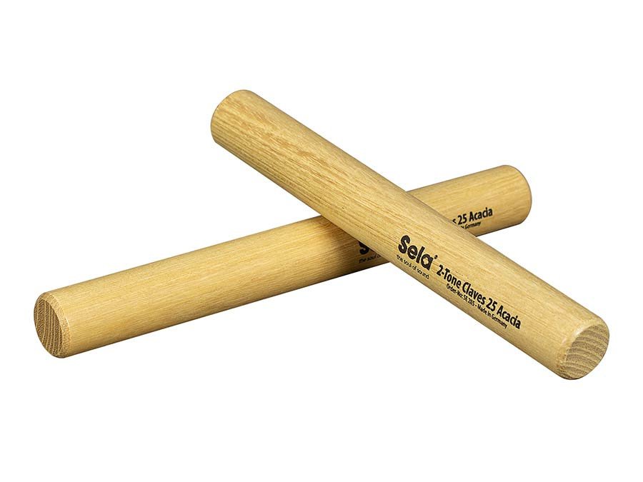 2-tone claves 25mm, acacia - Afbeelding 2