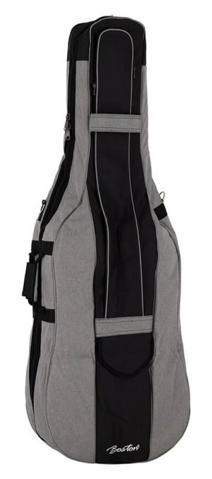 cello bag 19mm padded 1/2, light grey, 2 straps, various pockets