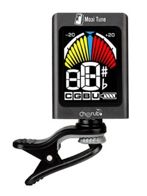rechargeable chromatic clip tuner 'Moai Tune', with multi color display, auto power on/off