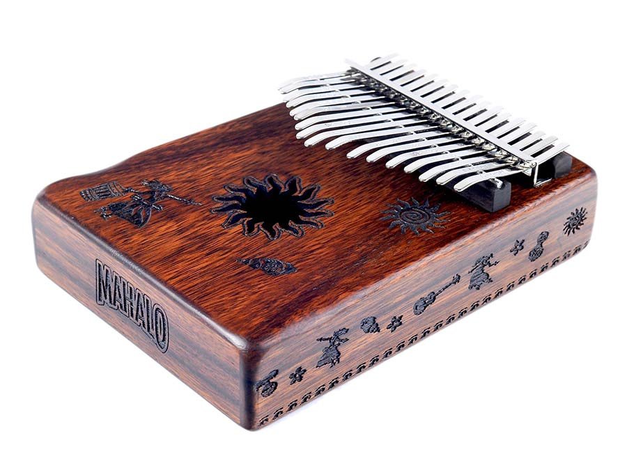 kalimba 17 keys TROPICAL, with tuning hammer and bag - Afbeelding 2