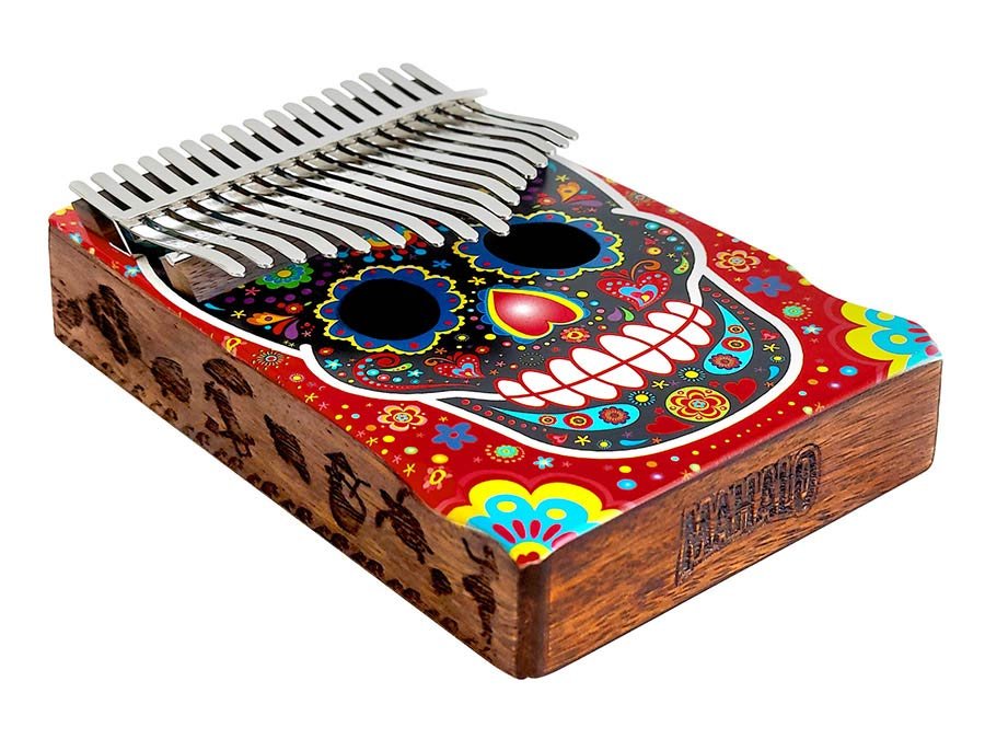 kalimba 17 keys SKULL, with tuning hammer and bag