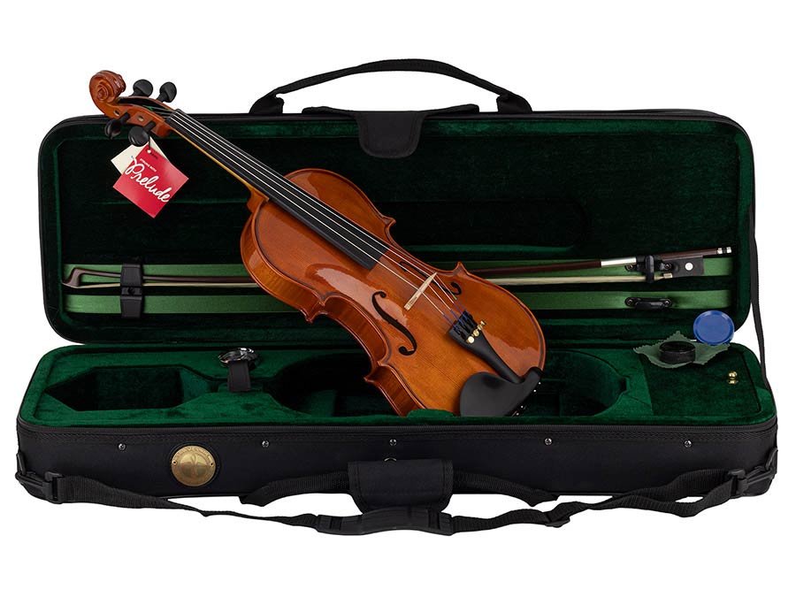 violin outfit 3/4 ready to play, all solid, flamed maple back, ebony fittings, incl. bow and case