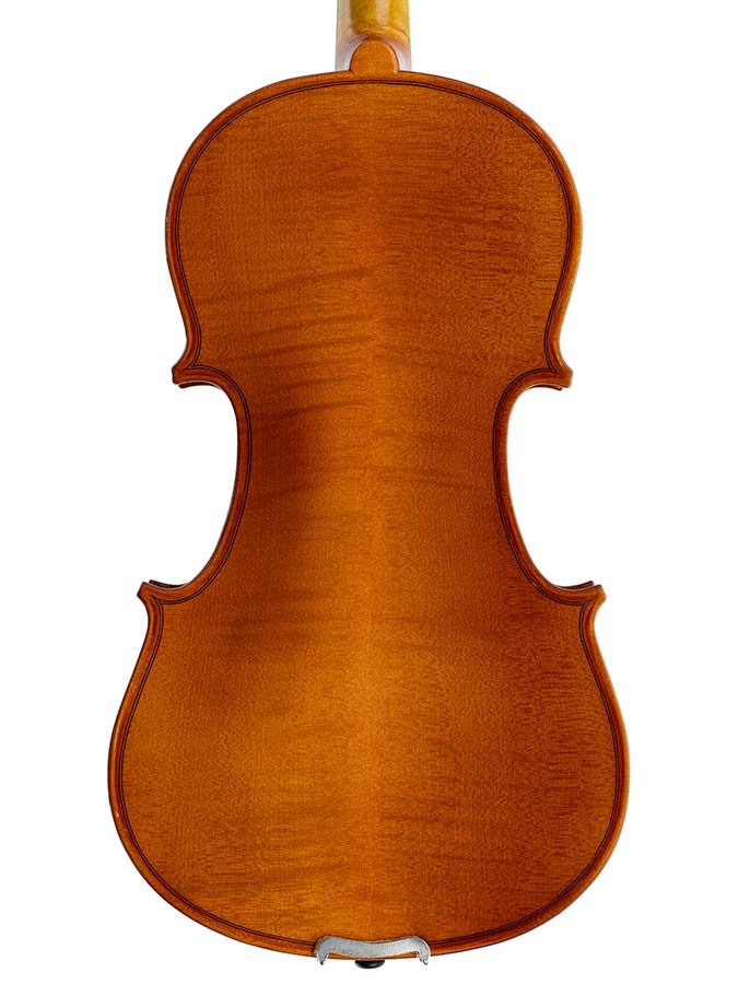 violin outfit 3/4 ready to play, all solid, flamed maple back, ebony fittings, incl. bow and case - Afbeelding 3