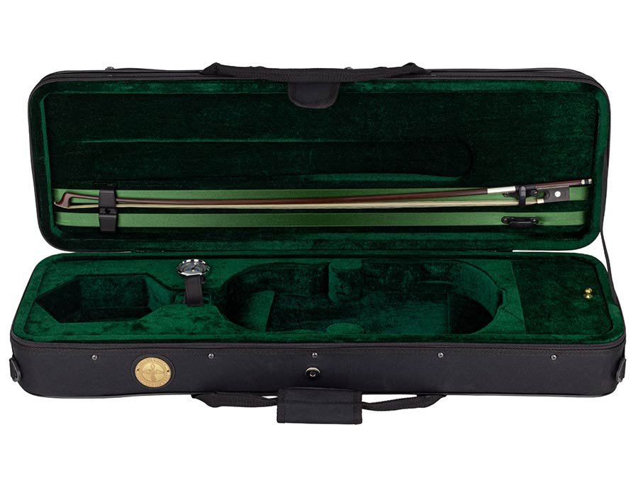 violin outfit 3/4 ready to play, all solid, flamed maple back, ebony fittings, incl. bow and case - Afbeelding 5