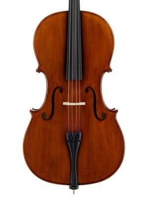European Stoica workshop cello, flamed, oil varnish with amber brown finish, with setup