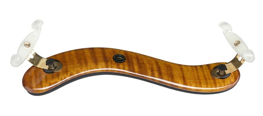 shoulder rest for violin, flamed maple light varnished, fits 4/4- 3/4