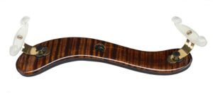 shoulder rest for violin, flamed maple, dark varnished, fits 4/4- 3/4