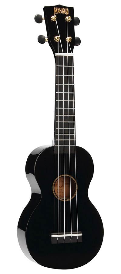 soprano ukulele, black, with bag