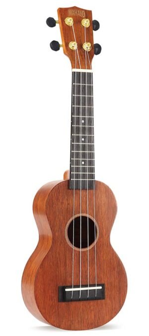 soprano ukulele, transparent brown, with bag