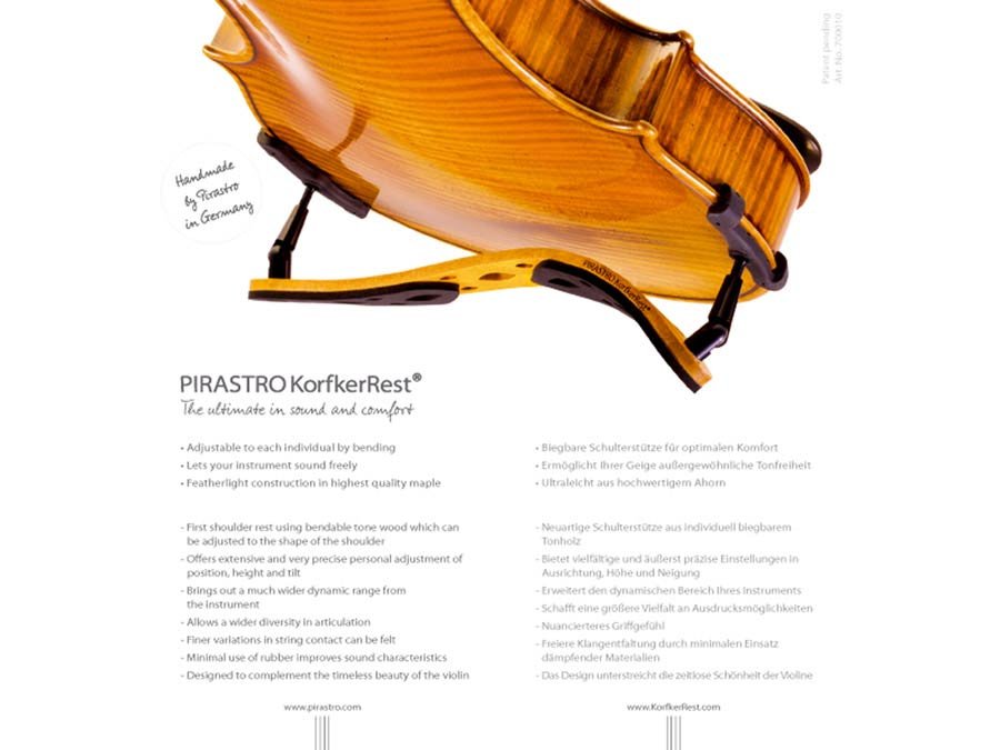 shoulder rest for violin, flexible wood, fits 4/4 - Afbeelding 2