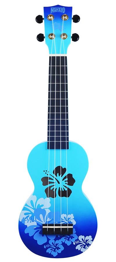 soprano ukulele hibiscus, blue burst, with bag - Afbeelding 2