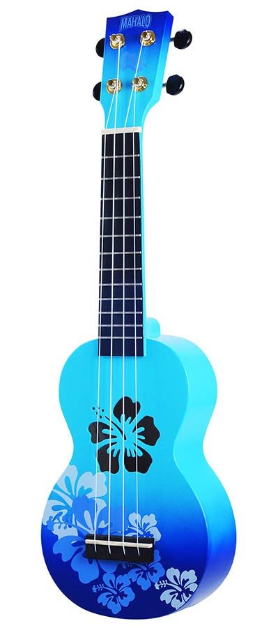 soprano ukulele hibiscus, blue burst, with bag - Afbeelding 3
