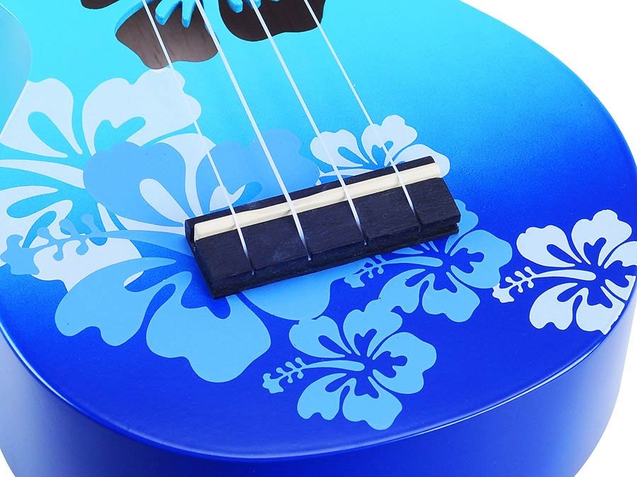 soprano ukulele hibiscus, blue burst, with bag - Afbeelding 7
