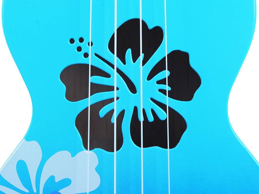 soprano ukulele hibiscus, blue burst, with bag - Afbeelding 8