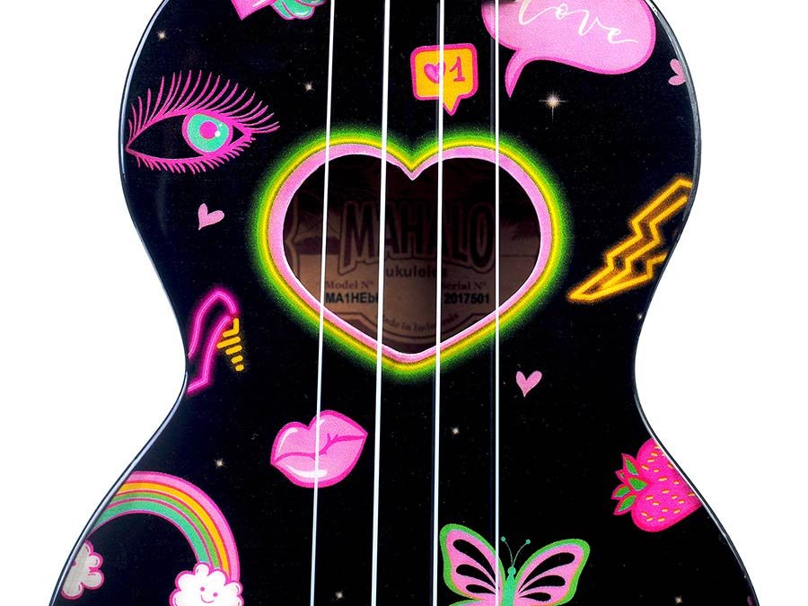 soprano ukulele heart, black, with bag - Afbeelding 5