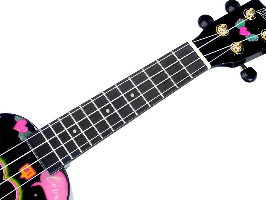 soprano ukulele heart, black, with bag - Afbeelding 6