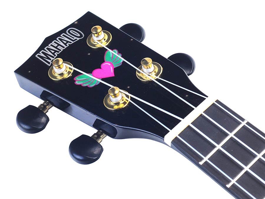 soprano ukulele heart, black, with bag - Afbeelding 7