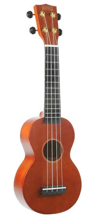 soprano ukulele, transparent brown, matt finish, with bag