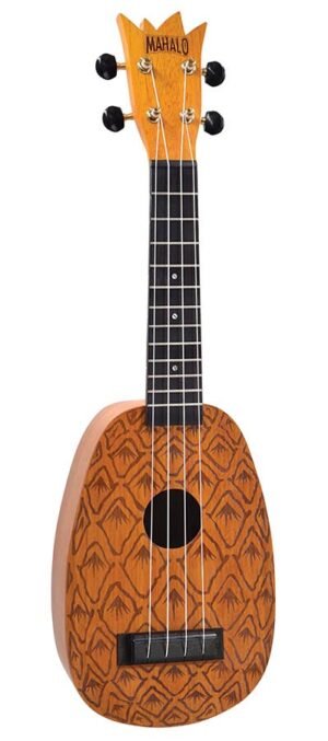 soprano pineapple ukulele, nato arched back body, mahogany neck, rosewood fretboard, with bag