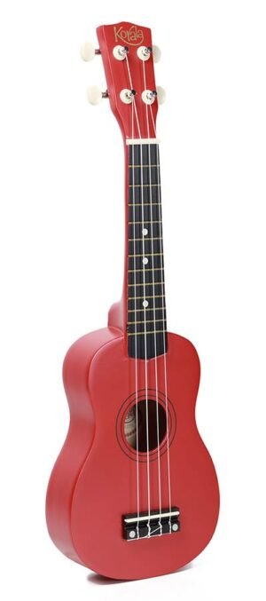 soprano ukulele with guitar machine heads, red