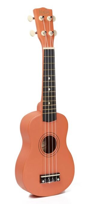 soprano ukulele with guitar machine heads, orange