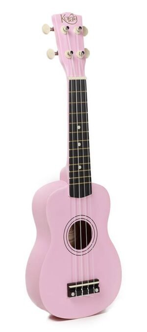 soprano ukulele with guitar machine heads, pink