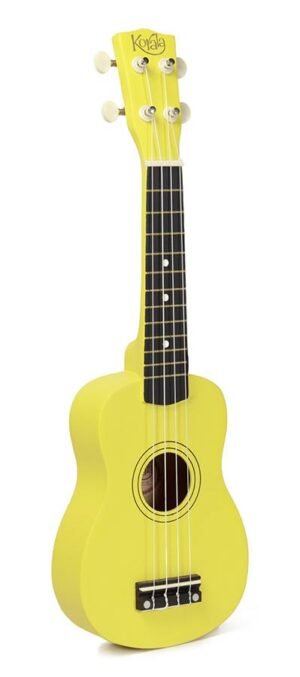 soprano ukulele with guitar machine heads, yellow