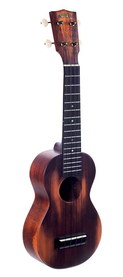 all solid soprano ukulele, red cedar top, mahogany body & neck, amara ebony fb, with bag and strap