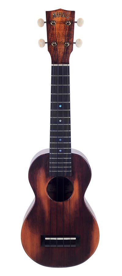 all solid soprano ukulele, red cedar top, mahogany body & neck, amara ebony fb, with bag and strap - Afbeelding 3