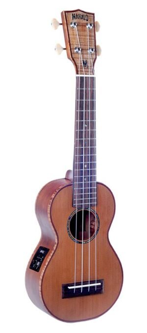 all solid soprano ukulele, MEQ2 preamp & tuner, toneflow bracing, natural matt, with bag and strap